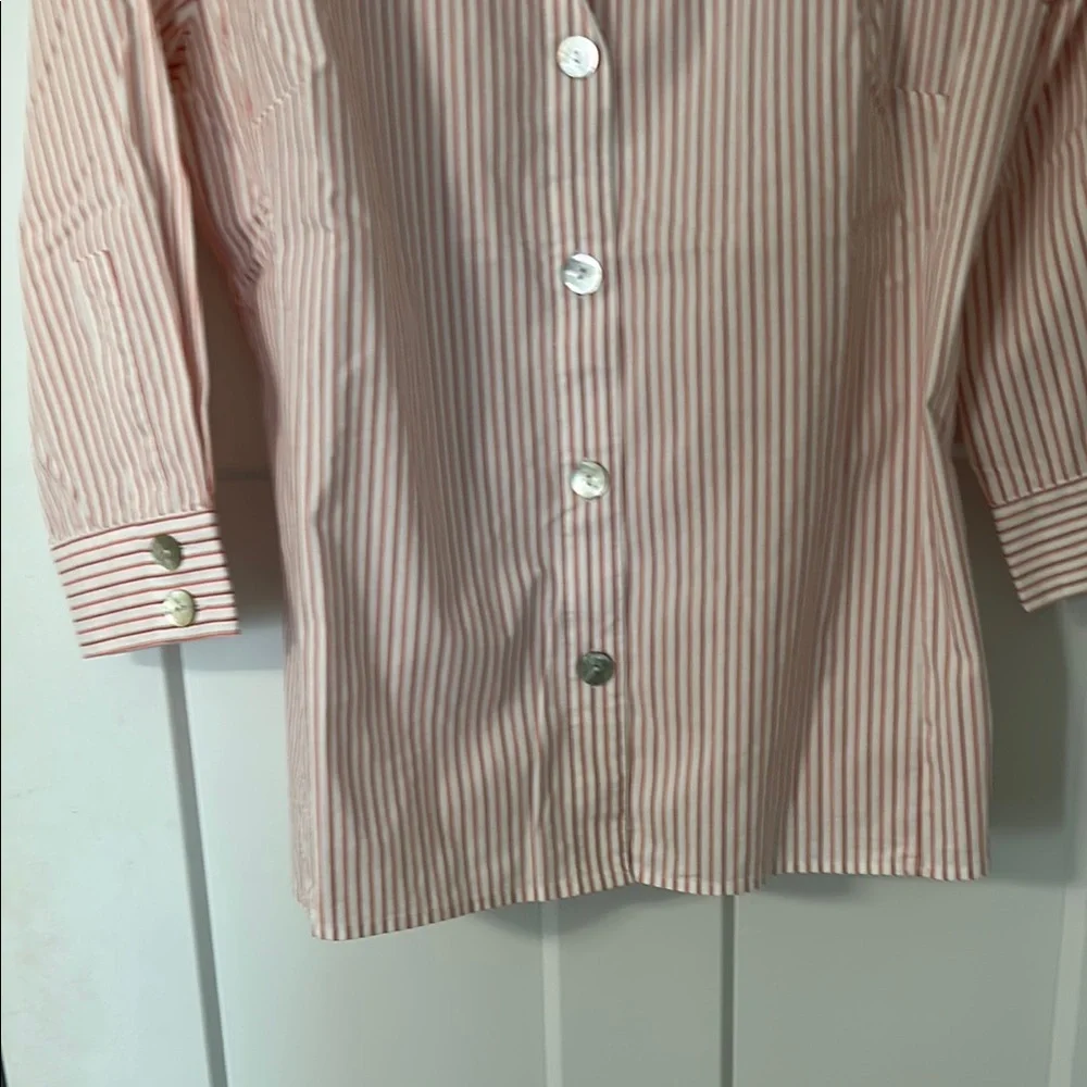 Chico's Pink Striped Blouse - Picture 4 of 8